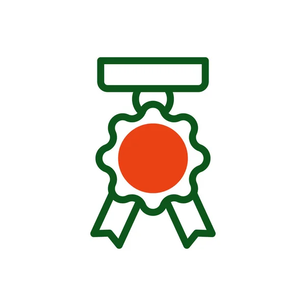 Медаль Ікона Дуотон Зелений Помаранчевий Колір Військовий Вектор Армія Елемент — стоковий вектор
