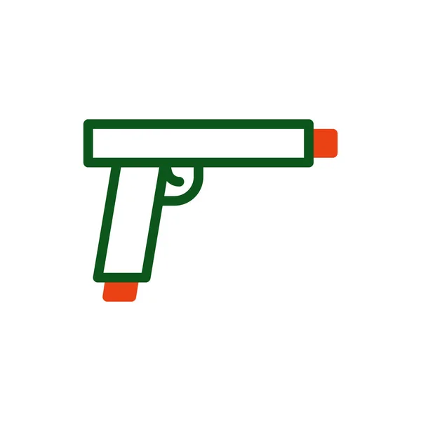 Gun Εικονίδιο Duotone Πράσινο Πορτοκαλί Χρώμα Στρατιωτικό Διάνυσμα Στρατιωτικό Στοιχείο — Διανυσματικό Αρχείο