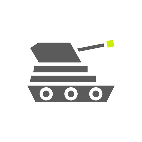 Ikona Czołgu Gradient Zielony Niebieski Kolor Wojskowy Wektor Wojskowy Element — Wektor stockowy