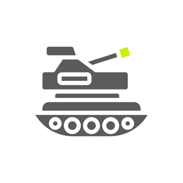 Tank Pictogram Gradiënt Groen Blauw Kleur Militaire Vector Leger Element — Stockvector