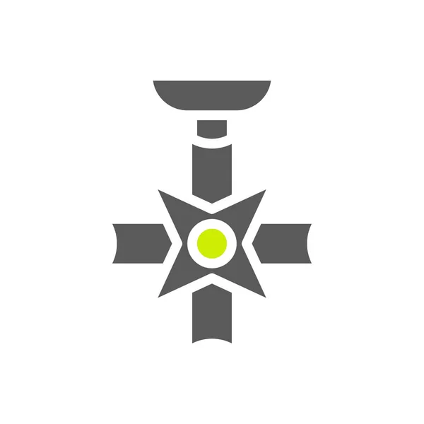 メダルアイコングラデーショングラデーショングリーンブルーカラー軍事ベクター軍の要素とシンボル完璧 — ストックベクタ