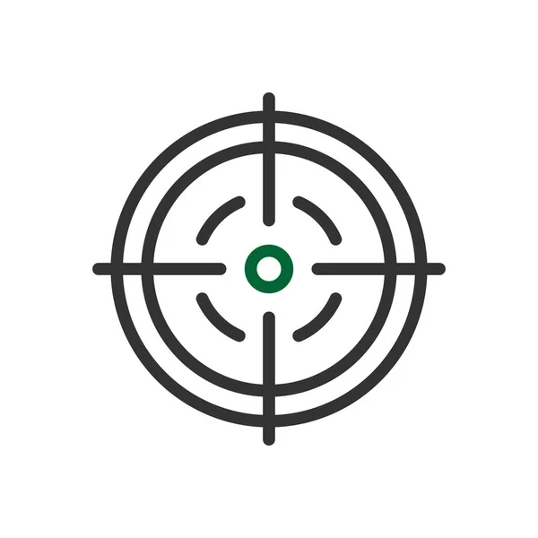 Ziel Symbol Duocolor Grau Grün Farbe Militärischer Vektor Armee Element — Stockvektor
