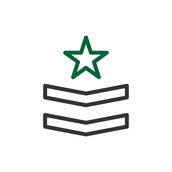 Badge Icon Duocolor Grey Green Colour Military Vector Army Element — Stock Vector