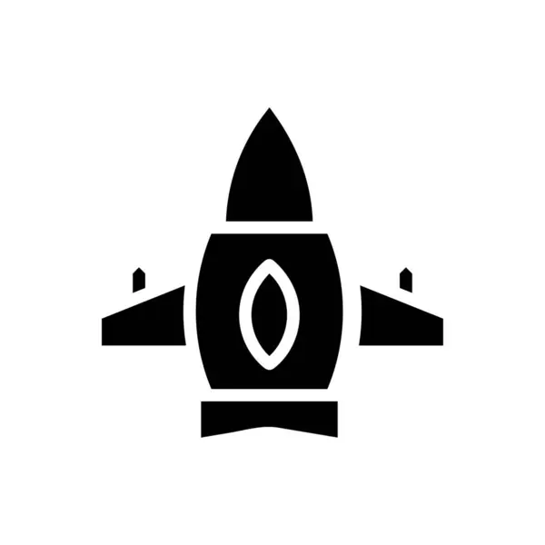 Repülőgép Ikon Szilárd Fekete Színű Katonai Vektor Katonai Elem Szimbólum — Stock Vector