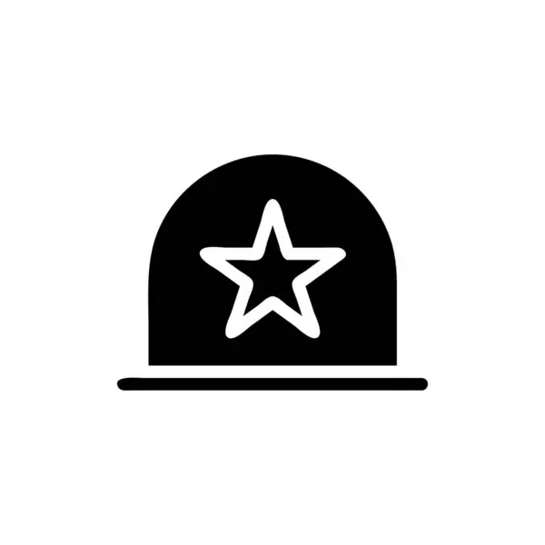 Icône Casque Couleur Noire Unie Élément Armée Vectorielle Militaire Symbole — Image vectorielle