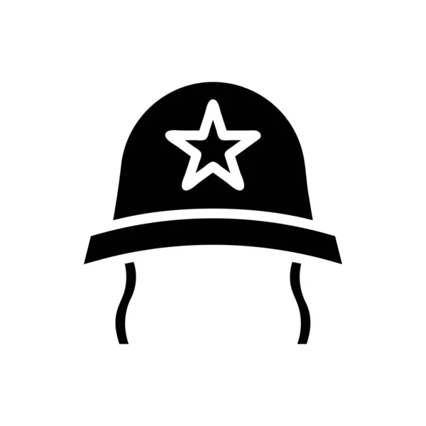 Ikona Helmy Plná Černá Barva Vojenský Vektor Armádní Prvek Symbol — Stockový vektor