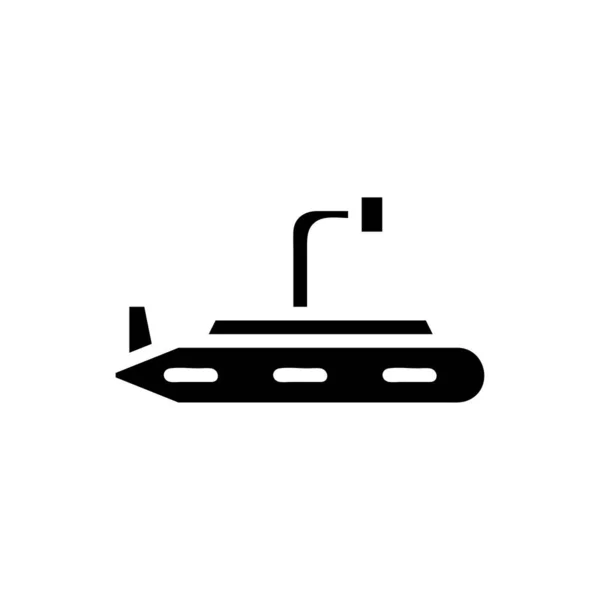 Ubåtsikon Enfärgad Svart Militär Vektor Arméelement Och Symbol Perfekt — Stock vektor