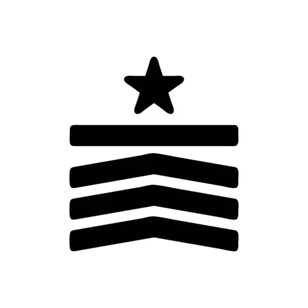 Icono Insignia Sólido Color Negro Militar Vector Ejército Elemento Símbolo — Vector de stock