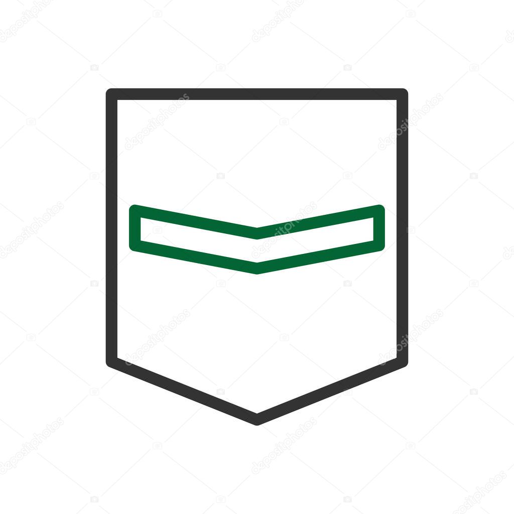 Badge icon duocolor grey green colour military vector army element and symbol perfect.