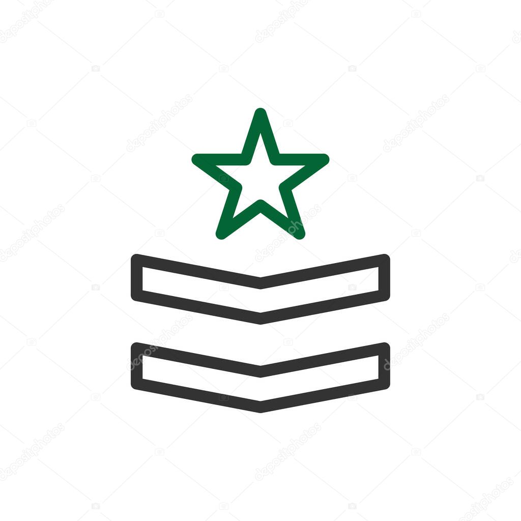 Badge icon duocolor grey green colour military vector army element and symbol perfect.