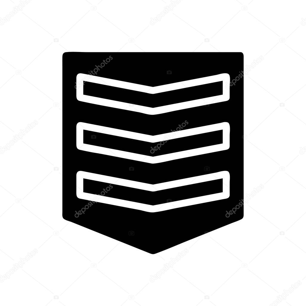 Badge icon solid black colour military vector army element and symbol perfect.