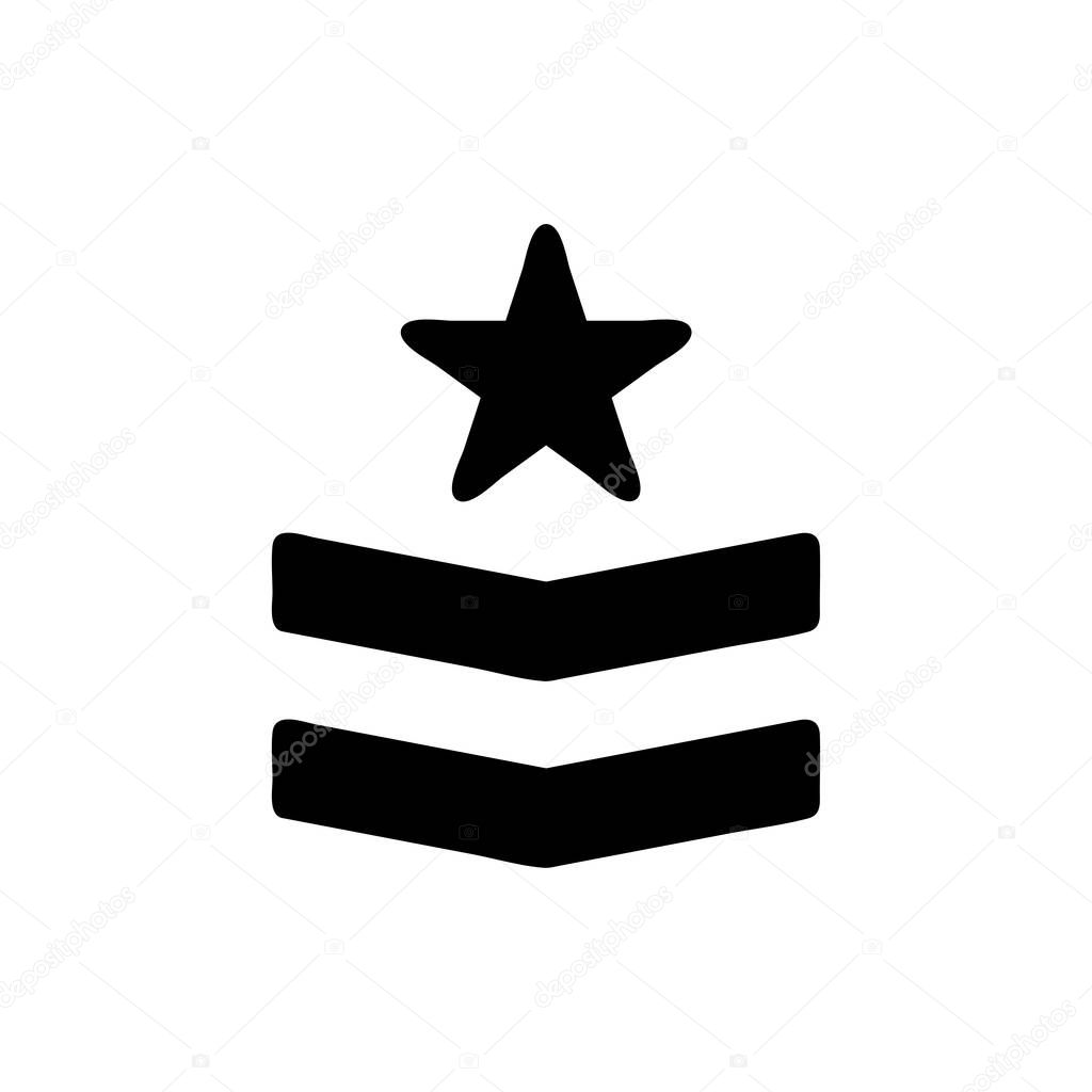 Badge icon solid black colour military vector army element and symbol perfect.