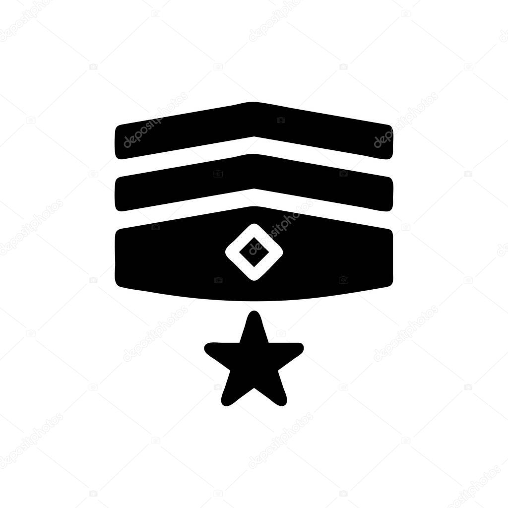 Badge icon solid black colour military vector army element and symbol perfect.