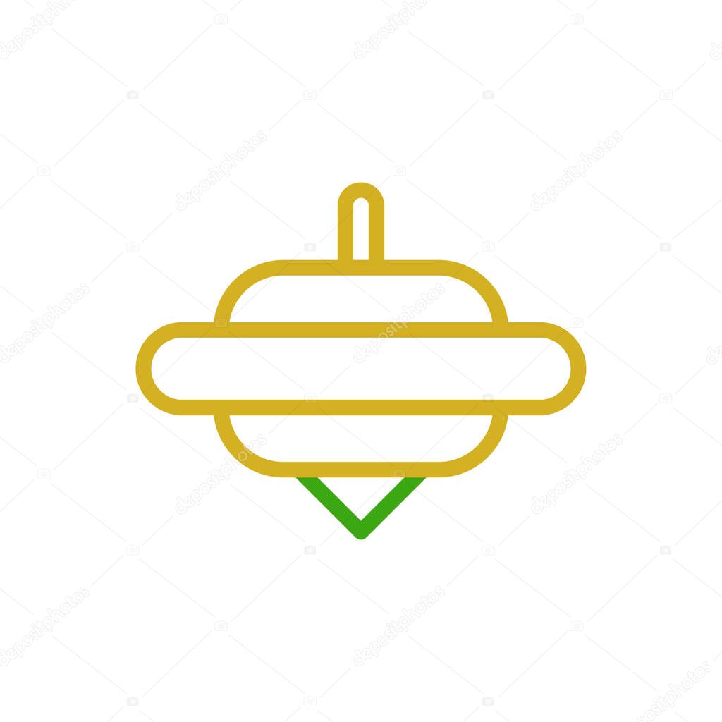 Spinning icon duocolor green yellow colour chinese new year vector element and symbol perfect.