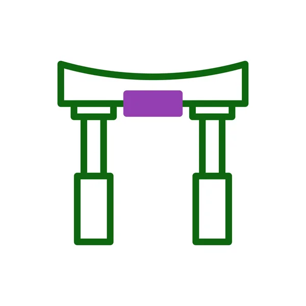 Арка Значка Дуотон Зелений Фіолетовий Колір Китайський Новий Рік Векторний — стоковий вектор