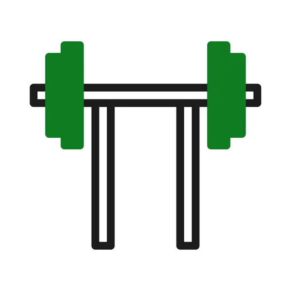 Dumbbell Icon Duotone Green Black Colour Sports Illustration Element Symbol — стоковый вектор