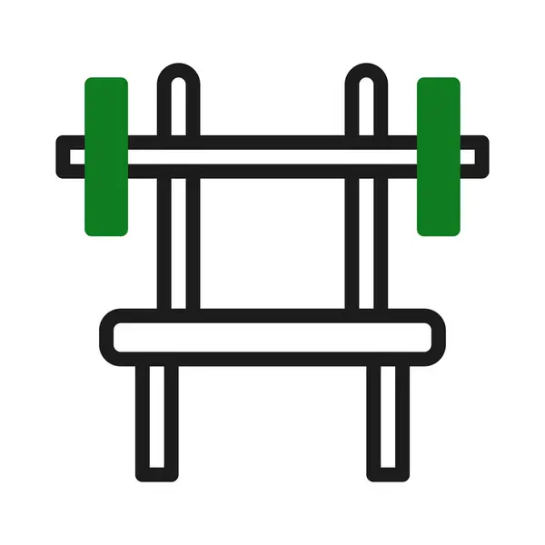 Hantelsymbol Duotone Grün Schwarz Farbe Sport Illustration Vektorelement Und Symbol — Stockvektor