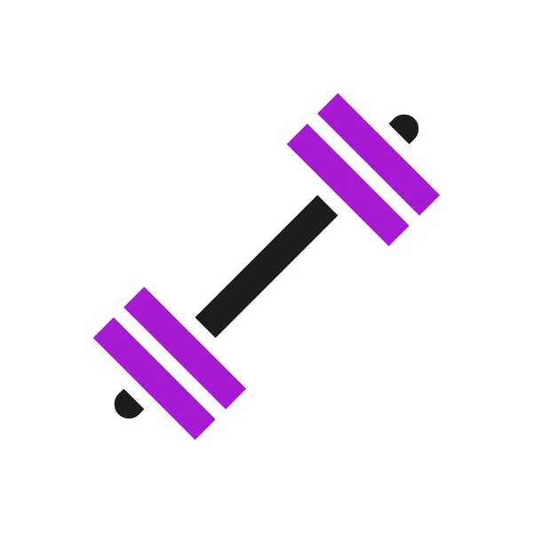 Ікона Гантелі Суцільна Фіолетова Чорна Спортивна Ілюстрація Векторний Елемент Символ — стоковий вектор