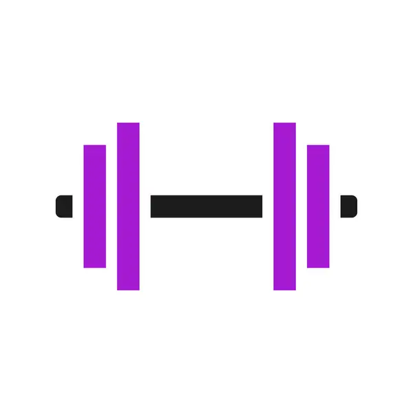 哑铃图标固体紫色黑色运动插图矢量元素和符号完美 — 图库矢量图片