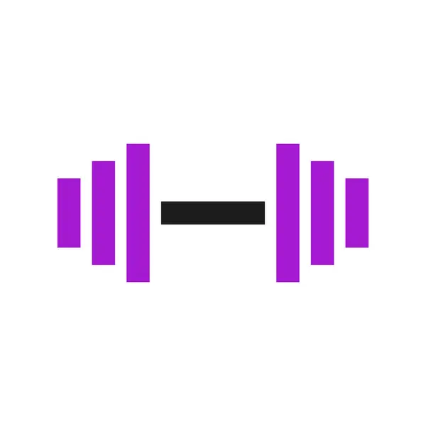 哑铃图标固体紫色黑色运动插图矢量元素和符号完美 — 图库矢量图片