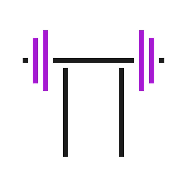 Icono Mancuerna Púrpura Sólido Negro Deporte Ilustración Vector Elemento Símbolo — Vector de stock