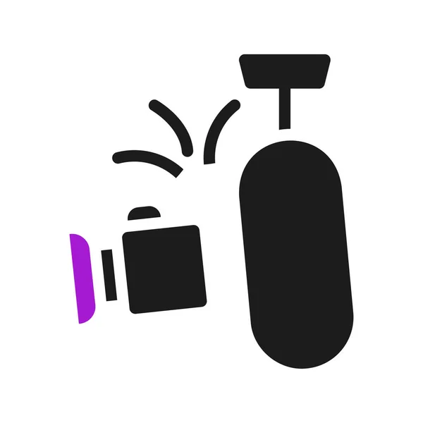 Icono Boxeo Púrpura Sólido Negro Deporte Ilustración Vector Elemento Símbolo — Archivo Imágenes Vectoriales