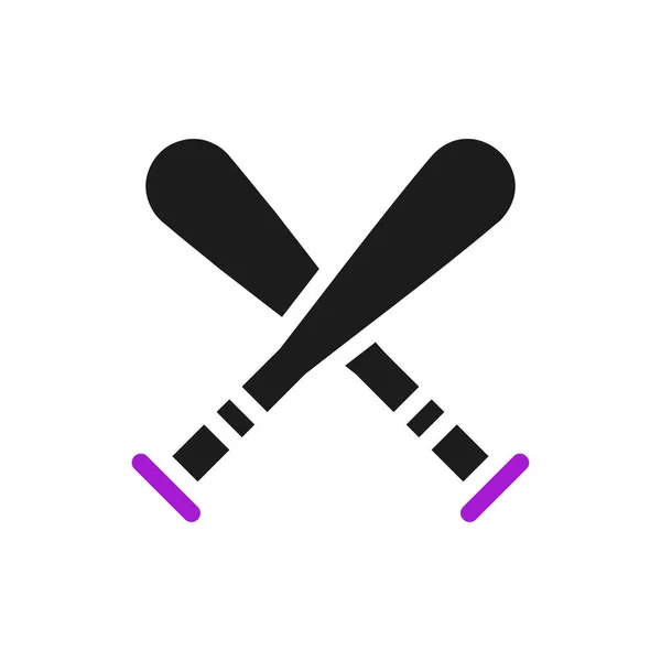 Baseball Icon Solid Purple Black Sport Illustration Vector Element Symbol — Stock Vector