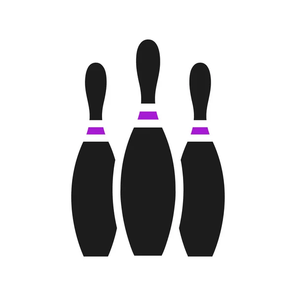 Bowling Symbol Solide Lila Schwarz Sport Illustration Vektorelement Und Symbol — Stockvektor