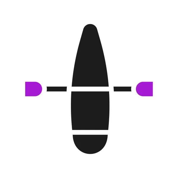 Canoë Icône Solide Violet Noir Sport Illustration Vectoriel Élément Symbole — Image vectorielle