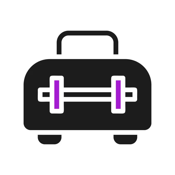 Backpack Icon Solid Purple Black Sport Illustration Vector Element Symbol — Stock Vector