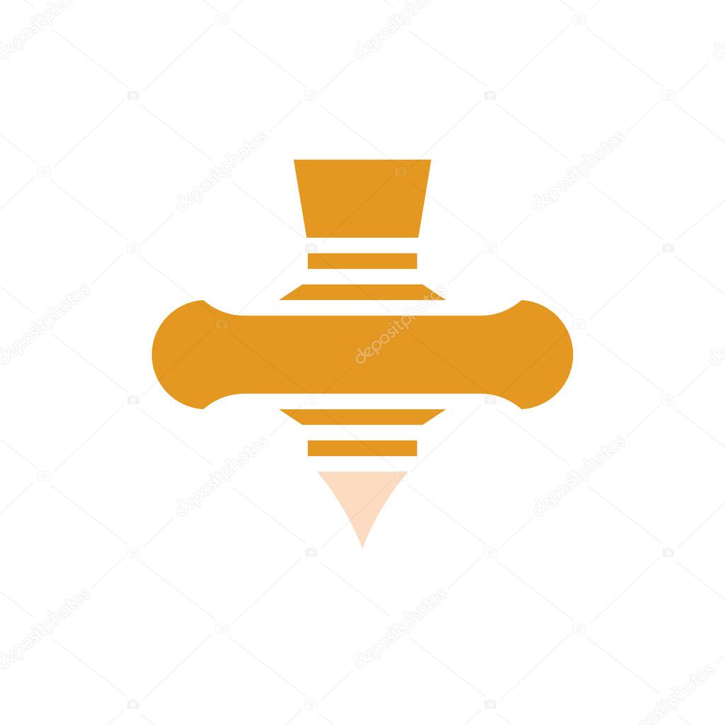 Spinning icon solid orange yellow colour chinese new year vector element and symbol perfect.