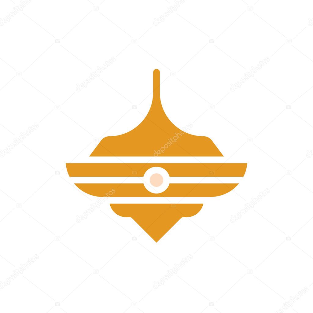 Spinning icon solid orange yellow colour chinese new year vector element and symbol perfect.