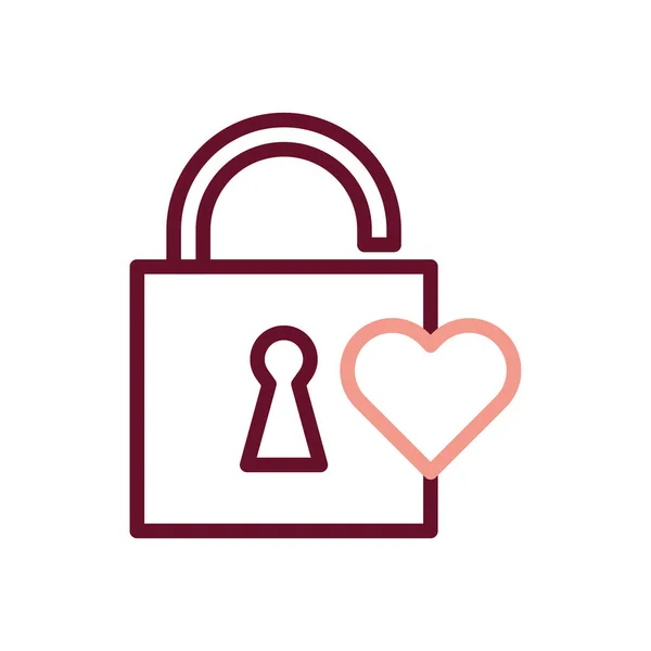 Vorhängeschloss Love Icon Duocolor Braun Beige Style Valentine Illustration Vektorelement — Stockvektor