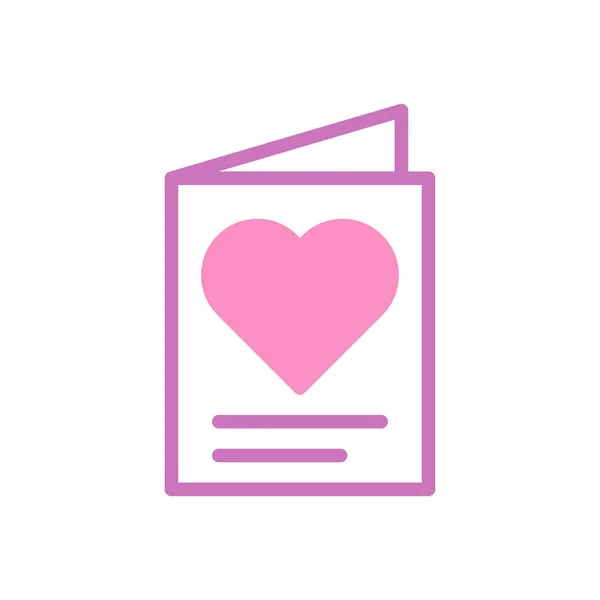 Ícone Papel Amor Duotone Roxo Rosa Estilo Valentine Ilustração Vetor — Vetor de Stock