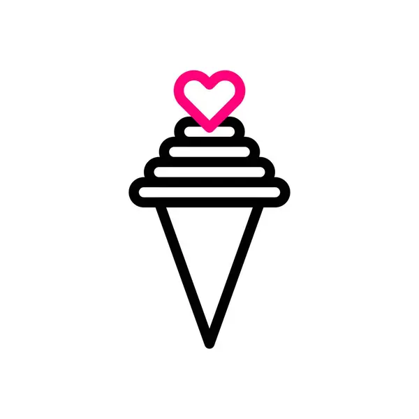 Eis Liebe Symbol Duocolor Schwarz Rosa Stil Valentine Illustration Vektorelement — Stockvektor
