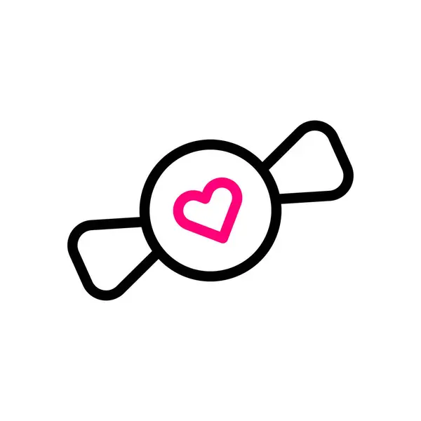 Candy Love Icon Duocolor Noir Rose Style Valentine Illustration Vectoriel — Image vectorielle