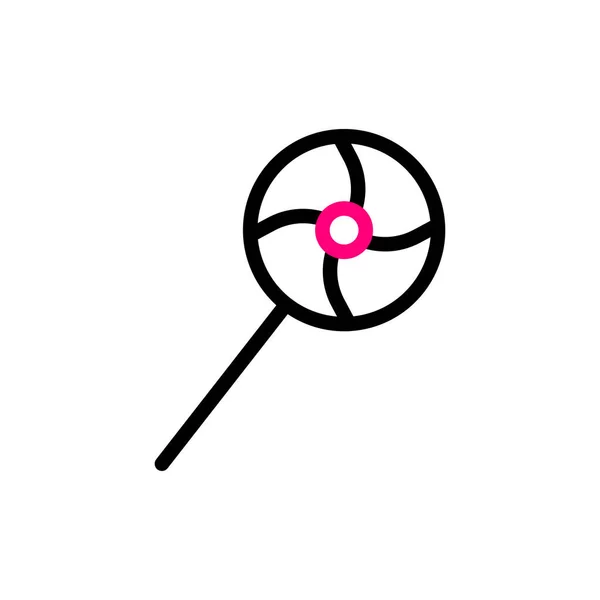 Candy Love Ikona Duocolor Černá Růžová Styl Valentine Ilustrační Vektorový — Stockový vektor