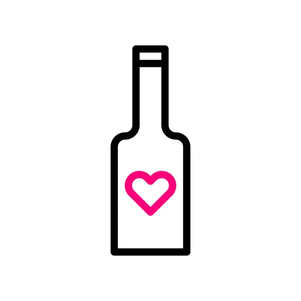 Вино Любовь Икона Дуоколор Черный Розовый Стиль Валентинка Иллюстрации Векторный — стоковый вектор