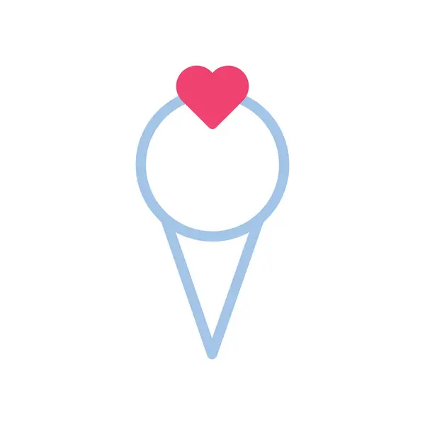 Eis Liebe Symbol Duoton Blau Rosa Stil Valentine Illustration Vektorelement — Stockvektor