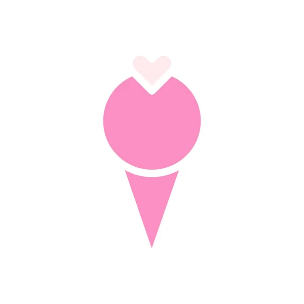 Eis Liebe Symbol Soliden Rosa Weißen Stil Valentinstag Illustration Vektorelement — Stockvektor