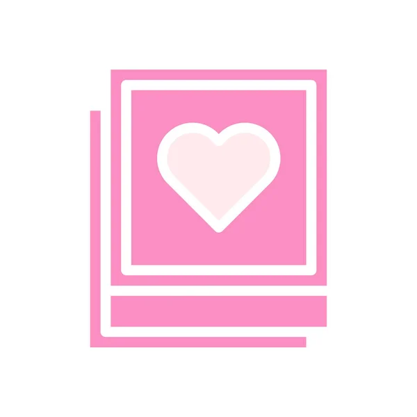 Ícone Amor Imagem Sólido Rosa Estilo Branco Valentine Ilustração Elemento — Vetor de Stock