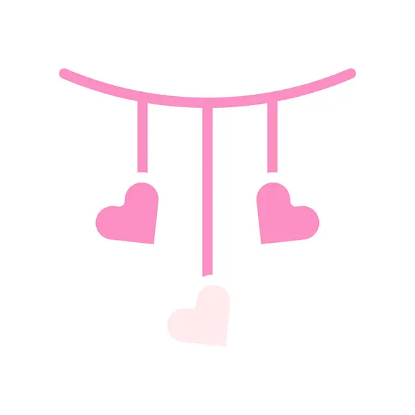 Décoration Icône Amour Solide Rose Blanc Style Valentine Illustration Vectoriel — Image vectorielle