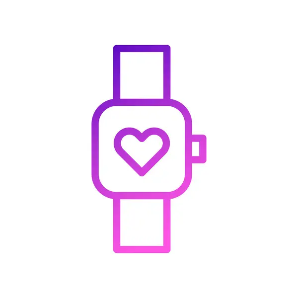 Smartwatch Amor Icono Gradiente Púrpura Estilo Rosa San Valentín Ilustración — Vector de stock