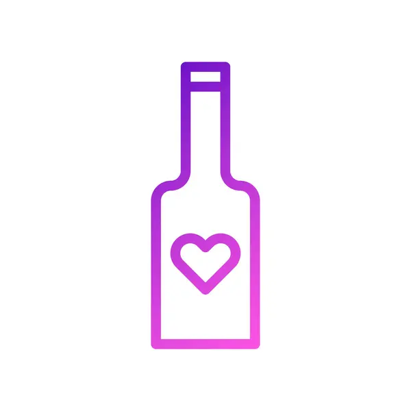 Wein Liebe Symbol Verlauf Lila Rosa Stil Valentinstag Illustration Vektorelement — Stockvektor