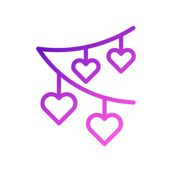Decoración Amor Icono Gradiente Púrpura Estilo Rosa San Valentín Ilustración — Archivo Imágenes Vectoriales