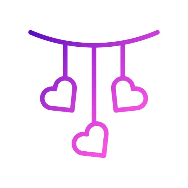 Decoration Love Icon Gradient Purple Pink Style Valentine Illustration Vector — Stock Vector