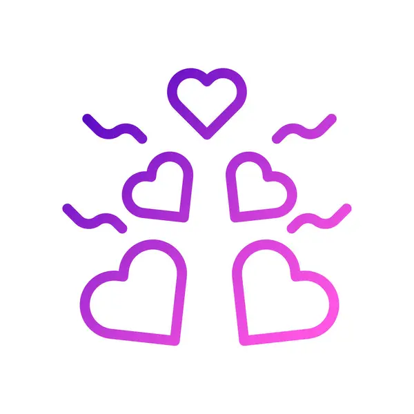 装饰爱情图标梯度紫色粉红风格情人节插图矢量元素和符号完美 — 图库矢量图片