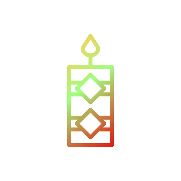 Kerze Symbol Gradient Gelb Grün Rot Farbe Chinesisch Neujahr Vektorelement — Stockvektor