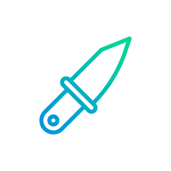 Knife Icon Gradient Green Blue Colour Military Vector Army Element — Stock Vector