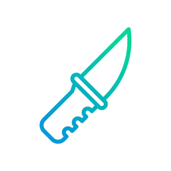 Нож Иконка Градиент Зеленый Синий Цвет Военный Векторный Армейский Элемент — стоковый вектор